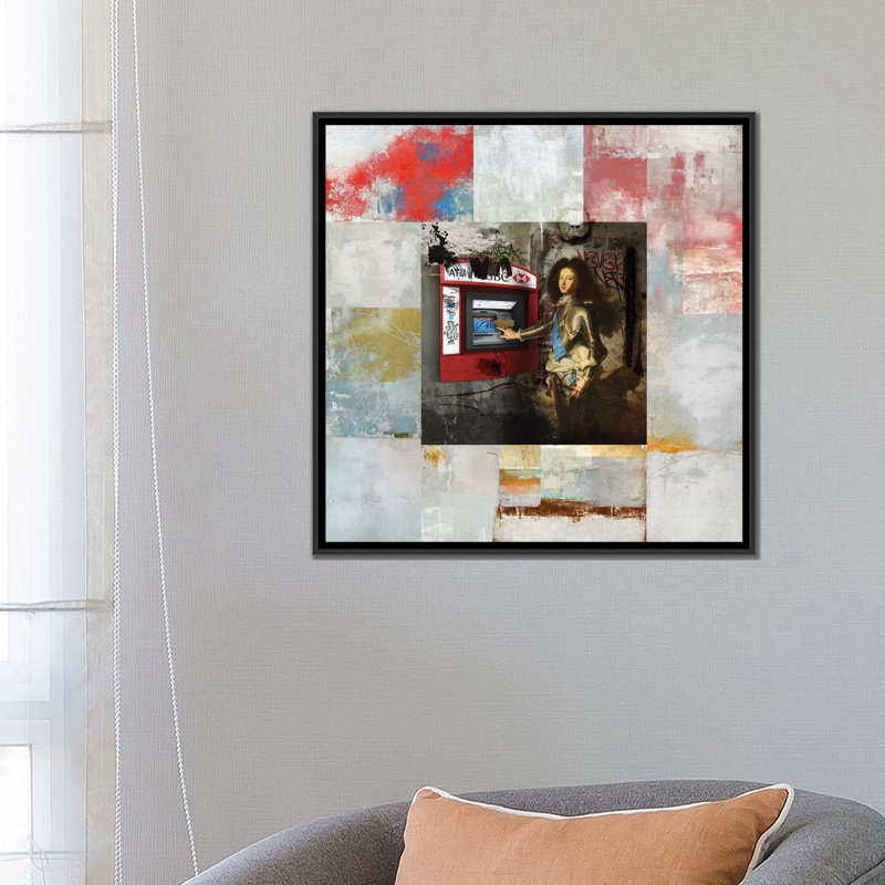 «Atmosphère», impression sur toile, H 18 po x l 18 po x P 1,5 po, Toile encadrée noire, Blanc