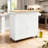 Kitchen Island Cart On Wheels With Spice Rack, Towel Holder, Storage Drawers And Cabinet, Mobile Kitchen Cart For Additional Counter Space And Organization