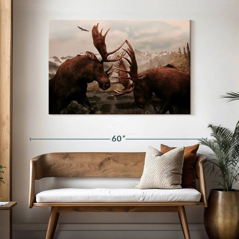 Brampt Moose Battle, 32" H x 48" W