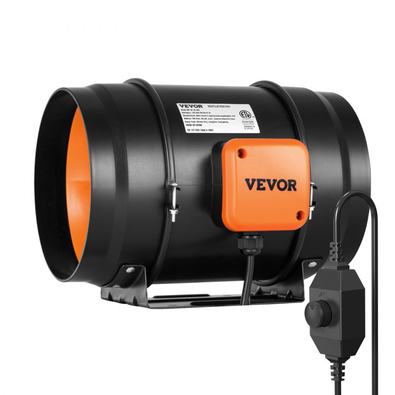 Ventilateur de conduit de 8 pouces avec contrôle de vitesse variable