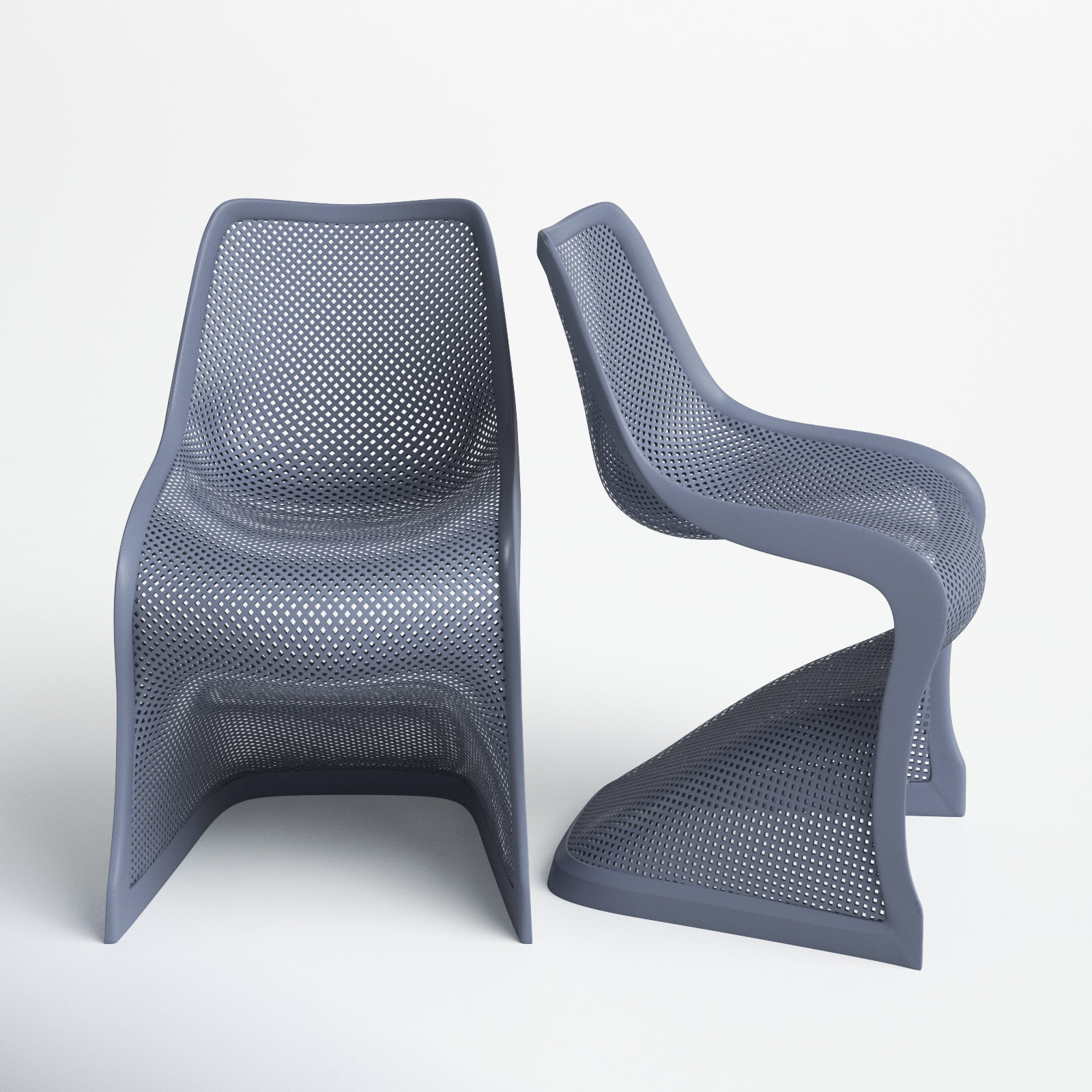 Spector Stacking Patio Dining Side Chair, Dark Gray