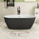 59'' x 30'' Freestanding Contemporary Soaking Acrylic Bathtub with Overflow and Drain