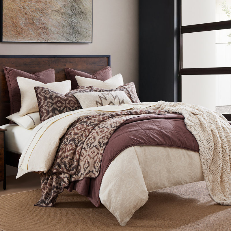 Full/Queen Southwestern Geometric Wool Blend Throw Blanket