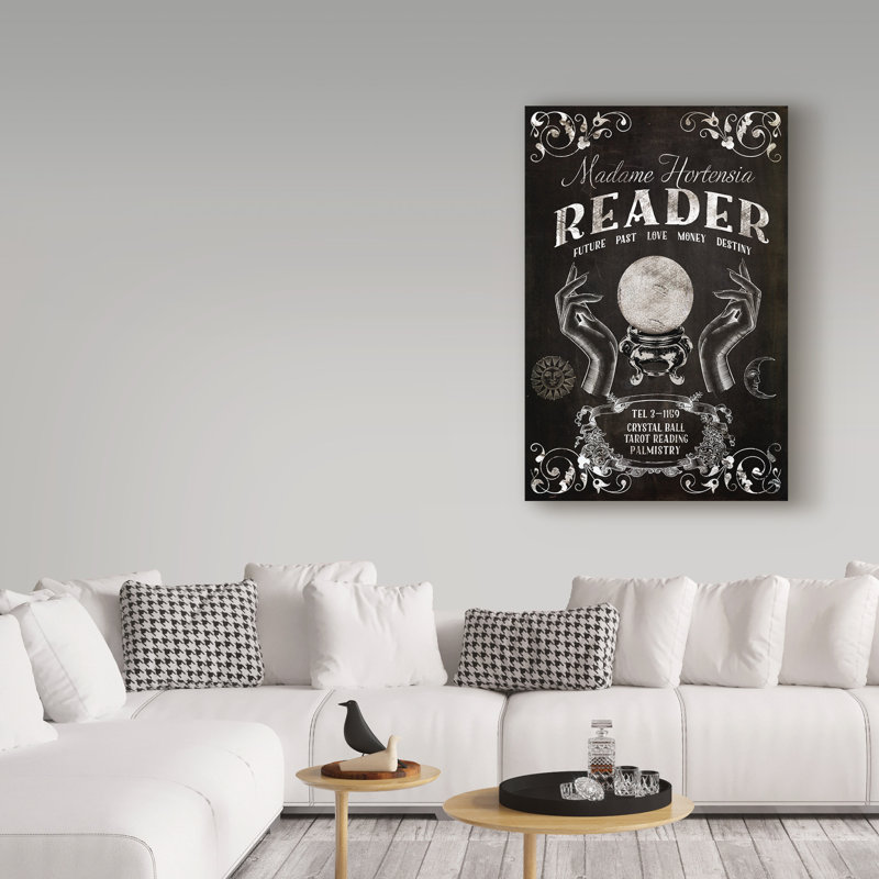Madame Hortensia Reader Black and White Canvas Art