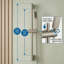 Système de douche à pluie haute pression 10 ", ensemble de robinet de douche mural avec barre coulissante et valve à pression équilibrée-126734387