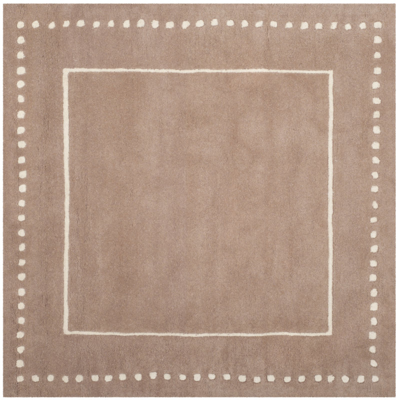 Cruz Hand Tufted Wool Polka Dots Rug, Square 3'