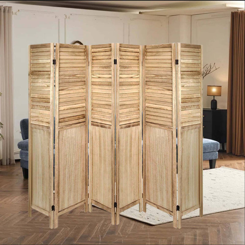 Paravent d'intimité pliant en bois