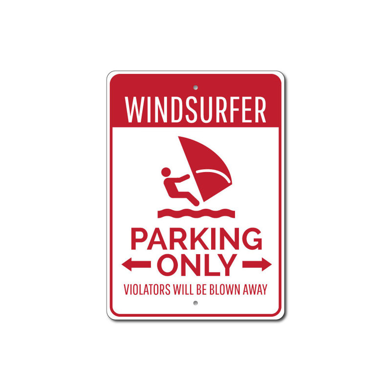 Enseigne de stationnement Windsurfer, H 12 po x l 18 po x P 0,04 po
