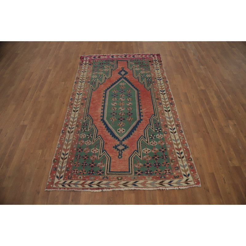 Tapis traditionnel rétro géométrique 4 x 7