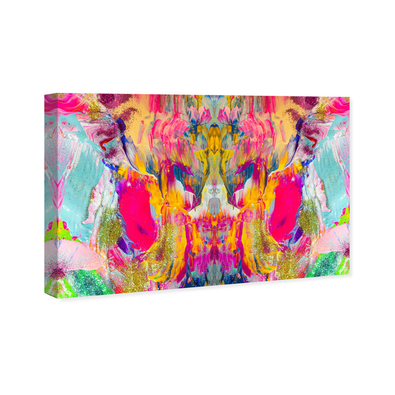 Symétrie - peinture sur toile à cadre flottant, H 30 po x l 45 po, Toile tendue