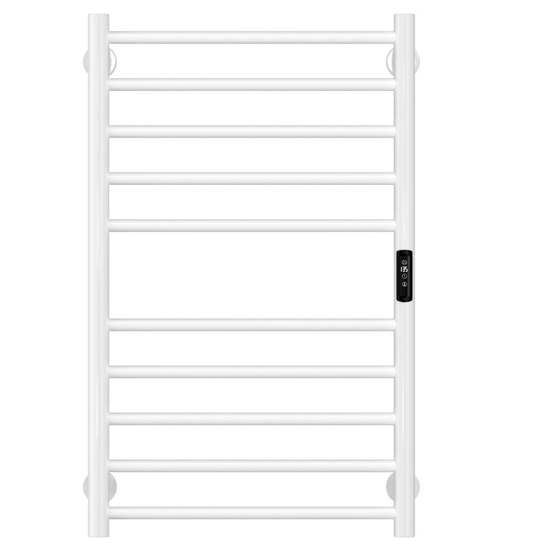 Porte-serviettes chauffant mural électrique 10 barres, Blanc