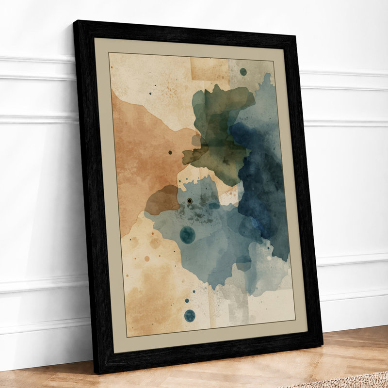 Fluid Abstraction Abstract - Framed Print, A2 - 59.4 x 42.0 cm, Black