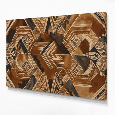 Toile hawaïenne tapa brune, art mural