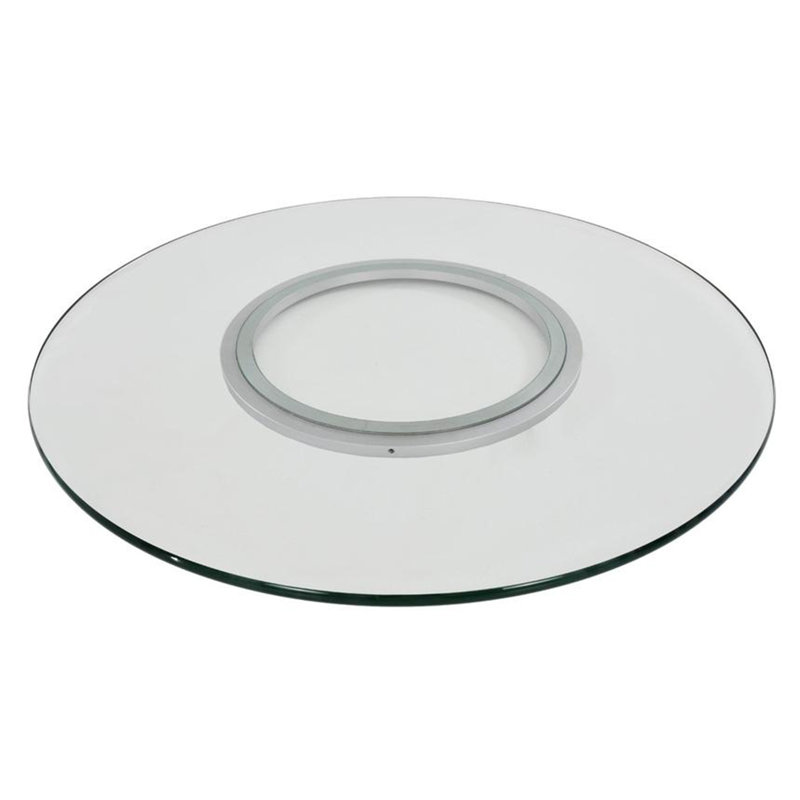 Handmade Glass Lazy Susan, 26" W x 26" L, Clear