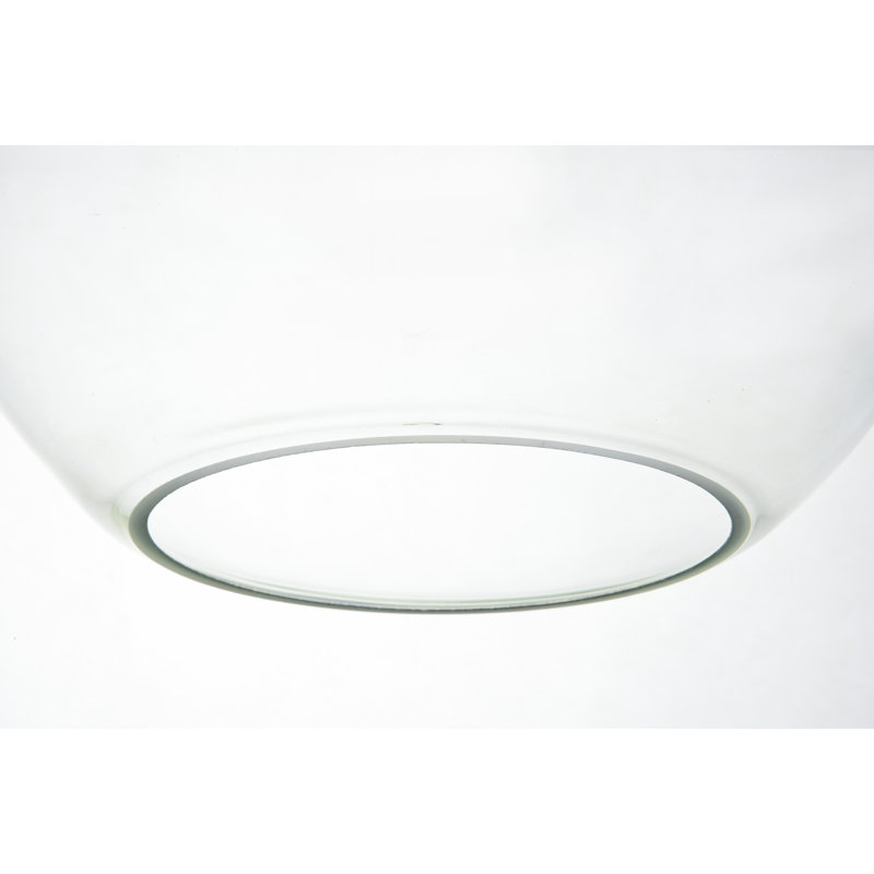 Luminaire suspendu sphérique simple à 1 lumière Snead, Chrome, Transparent, H 68 po x l 7,9 po x P 7,9 po