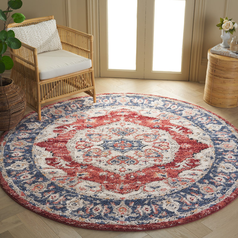 Luna Performance Oriental Rug, Round 6'7"