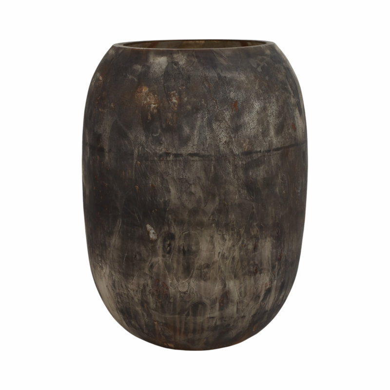 Modern Transitional Glass Vase with Sleek Handcrafted Design and Artistic Contemporary Detailing, 18"