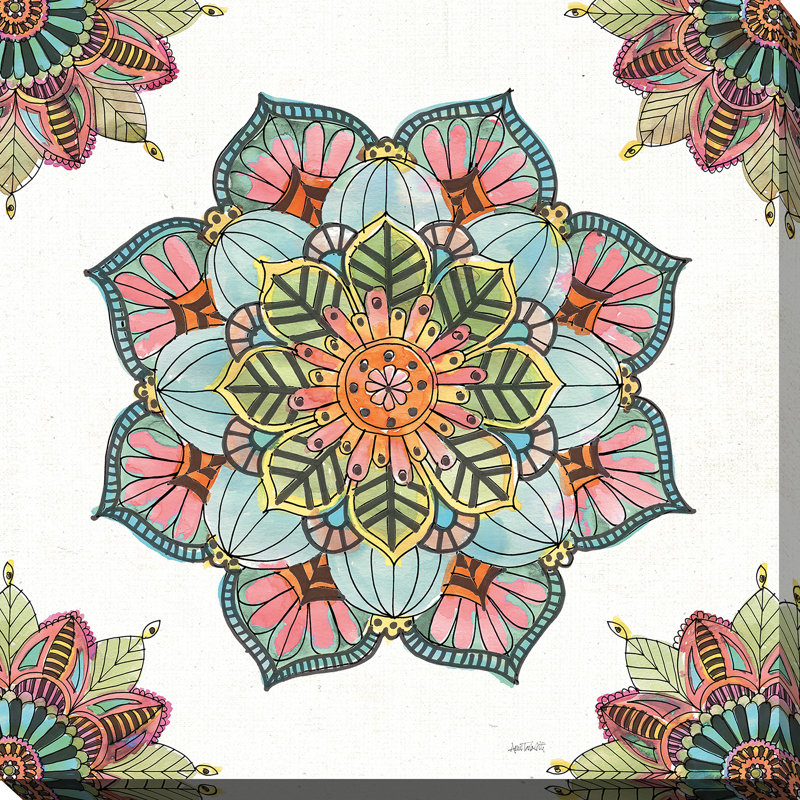 Mandala Morning V, reproduction d'art sur toile tendue, H 24 po x l 24 po x P 1,5 po, Toile tendue