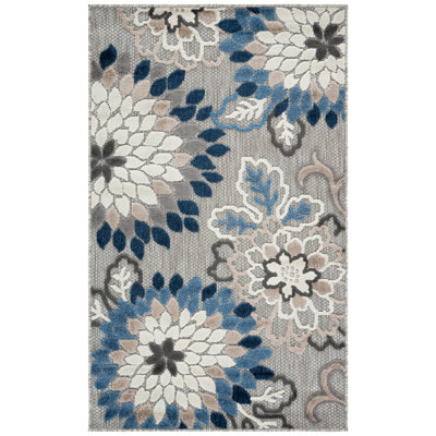 Tapis d'intérieur / extérieur floral Dellia Performance