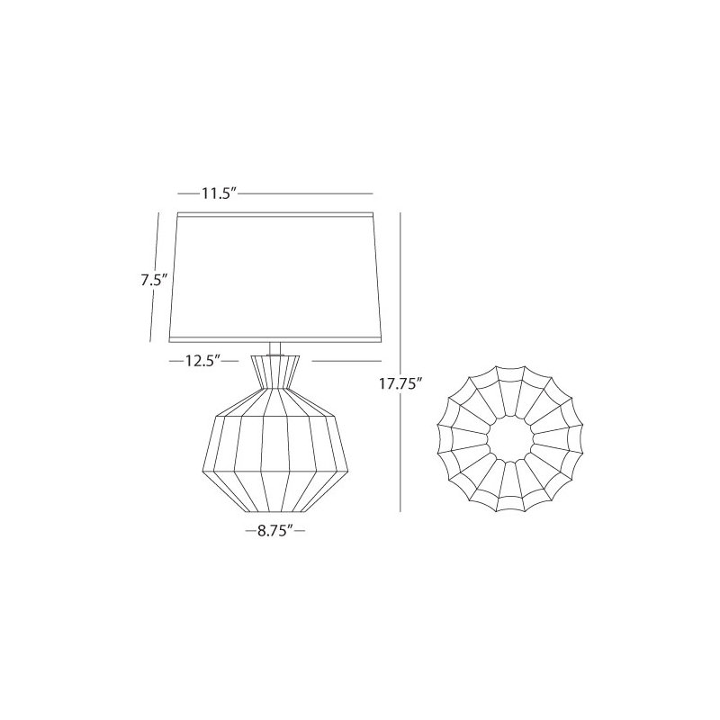 Orion 27" Table Lamp, 17.75" H x 12.5" W x 12.5" D, Razzle Rose