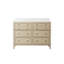 Meuble-lavabo en bois massif l 48 po x H 35 po avec comptoir en quartz blanc Carrera, tiroirs et lavabo simple