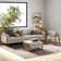 Madison 107" Upholstered Sofa with Ottoman
