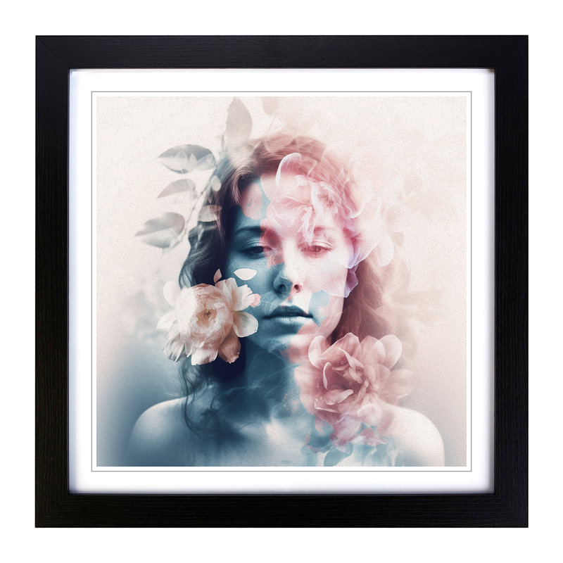 Single Picture Frame Print on Wood, Black