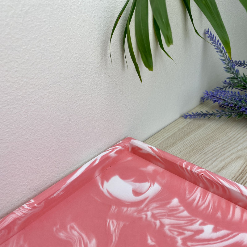 Rectangle Decorative Tray, Pink