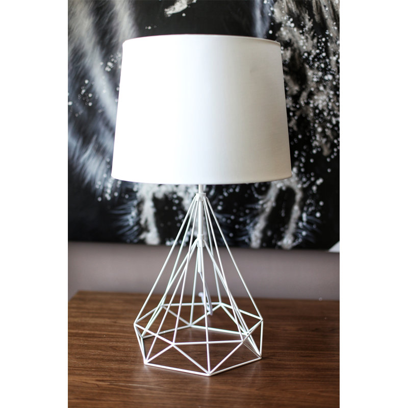 Lampe de table géométrique 25 po Anaya, blanc