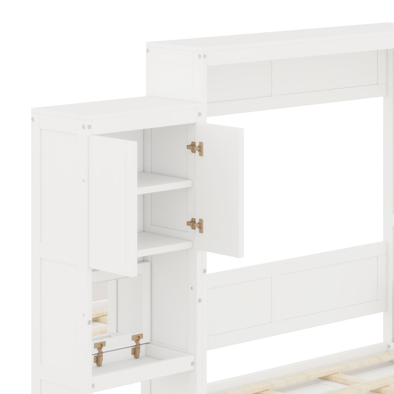 Lit escamotable avec bureau, coiffeuse et armoires Murphy, Blanc