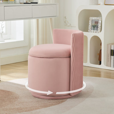 Fauteuil demi-tonneau pivotant rembourré avec rangement