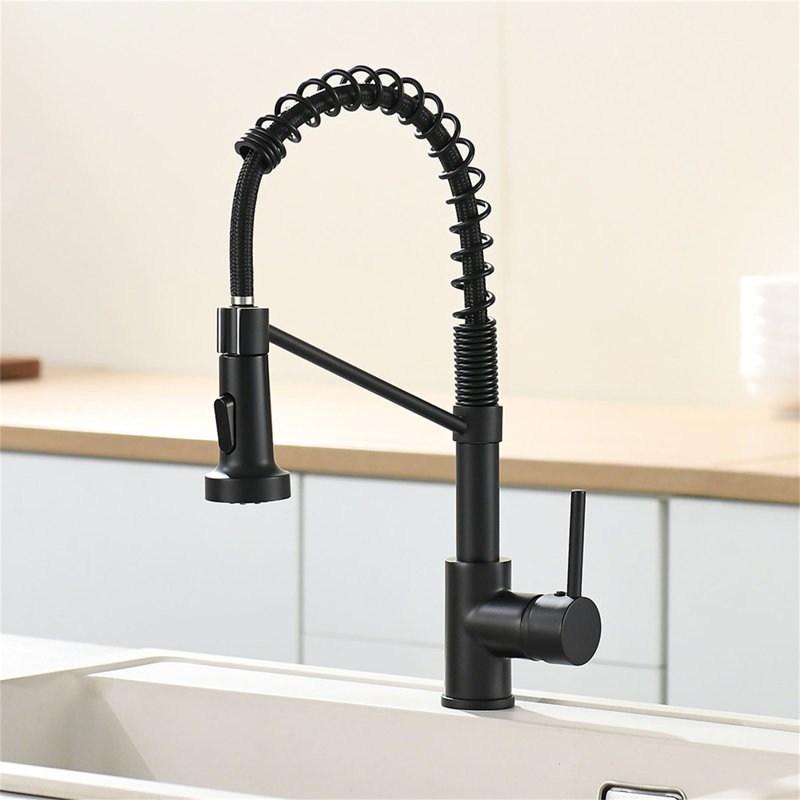 AWZTOO Pull Down Kitchen Faucet, Matte Black