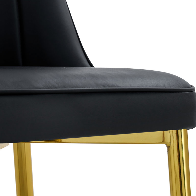 Chaises de salle à manger avec unité centrale élégante, pieds en métal, assise ergonomique - Matériau, Doré, 8, Noir