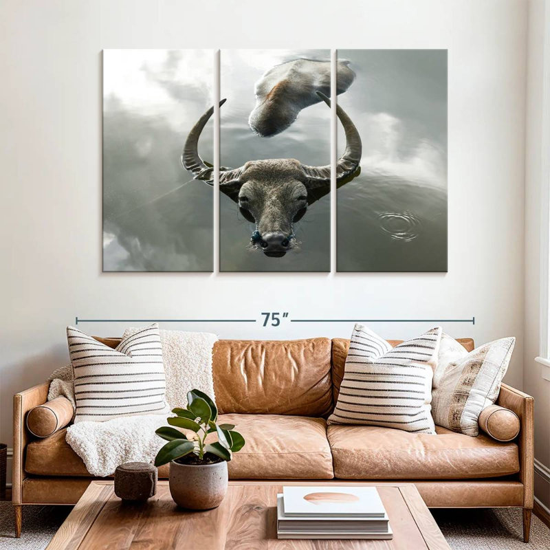Bathing Buffalo, 42" H x 65" W