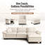158" Modular Sectional Sofa, Oversized L Shaped Couches with Ottoman, 5-Seater Deep Seat Sofa with Throw Pillow-1548258524-1548258503
