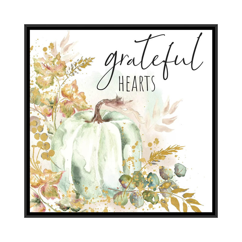 «Ghost Pumpkin Harvest Sentiment I» par Tre Sorelle Studios - impression, H 26 po x l 26 po x P 1,5 po, Toile avec cadre noir