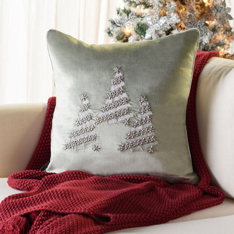 Reversible Throw Pillow, Silver