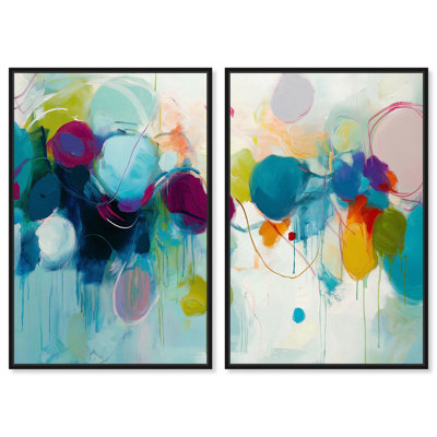 «Expressive Flow I», ensemble de 2 toiles texturées par Art Remedy