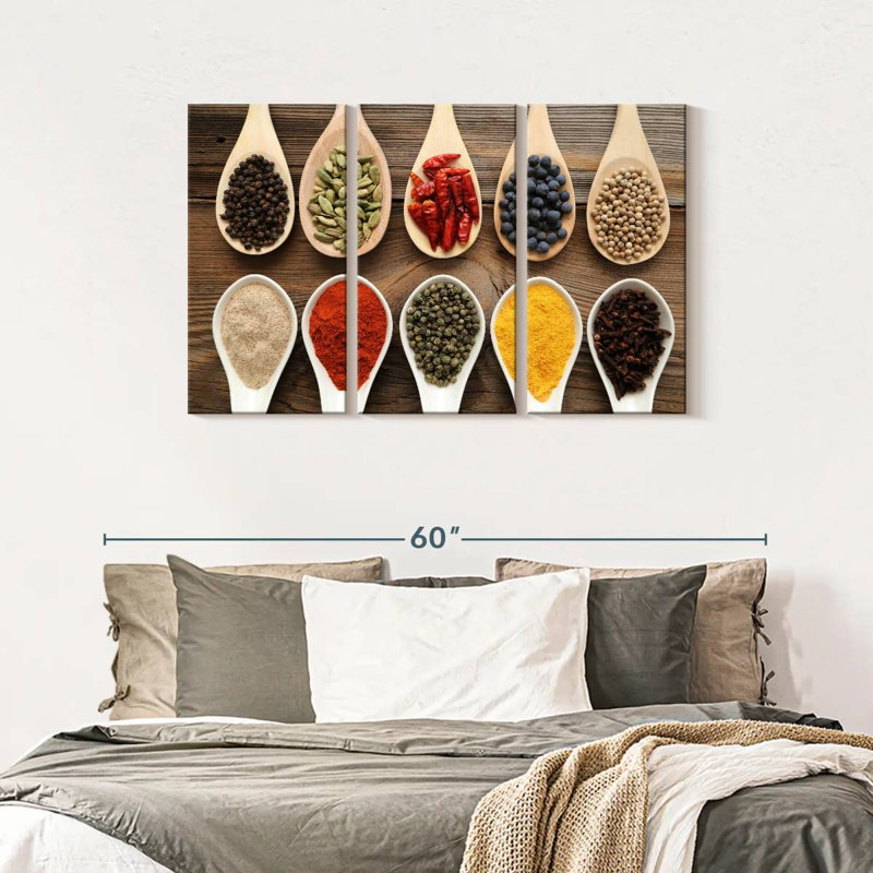 " Spices " 3 - Pieces, 45" H x 28" W x 1.25" D