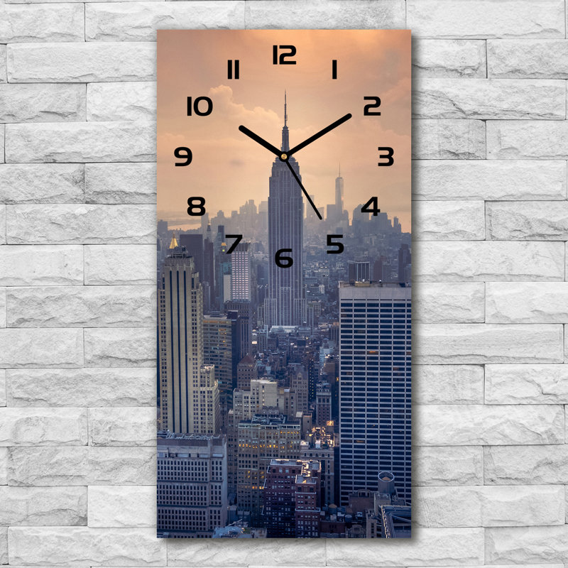 Jaylia Glass Wall Clock, Blue/Beige/Black