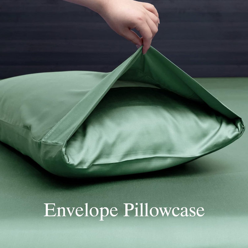 100% Rayon from Bamboo Sheet Set, 16" Deep Pocket Cooling Silky Soft Bed Sheets, Green