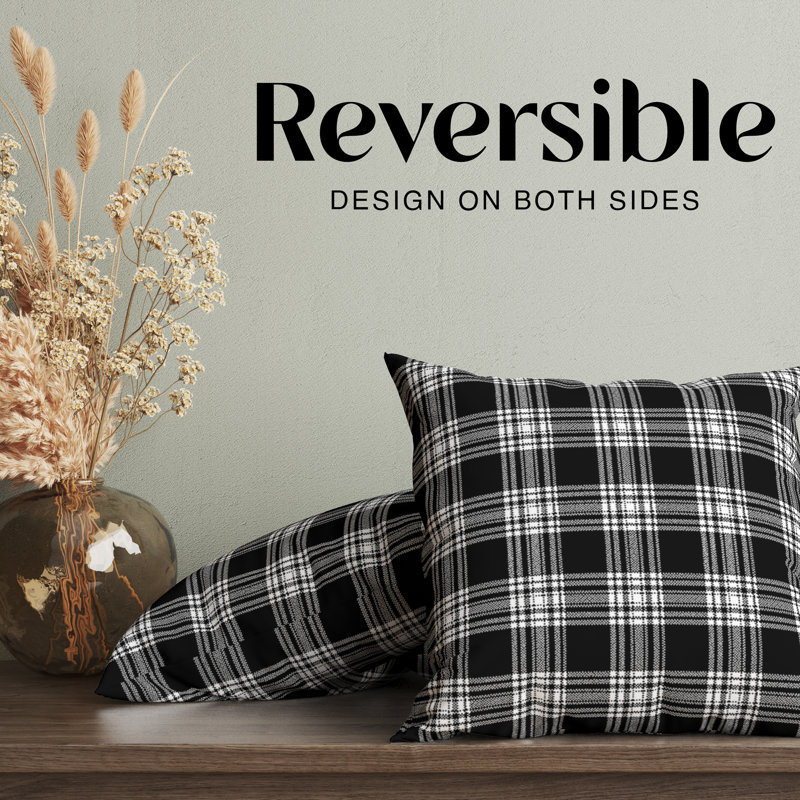 Housse de coussin Tartan, H 16 po x l 16 po