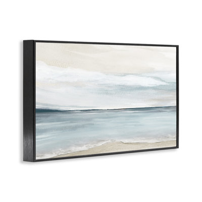 Muted Soft Watercolor Beach Framed Giclee Art, design by Kristen Brockmon