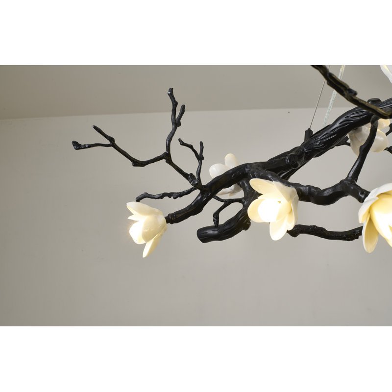 Transitional 16-Light Ceramic Floral Chandelier 