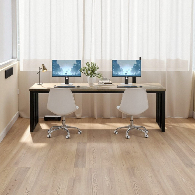 78,74 po. Bureau d'ordinateur double 78,74 po. Solution de travail industrielle extra longue, grande table d'étude double pour bureau à domicile