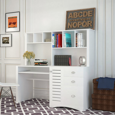 Bureau d'ordinateur à domicile avec huche