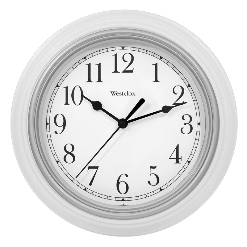 Horloge murale 9 po Aric, Blanc