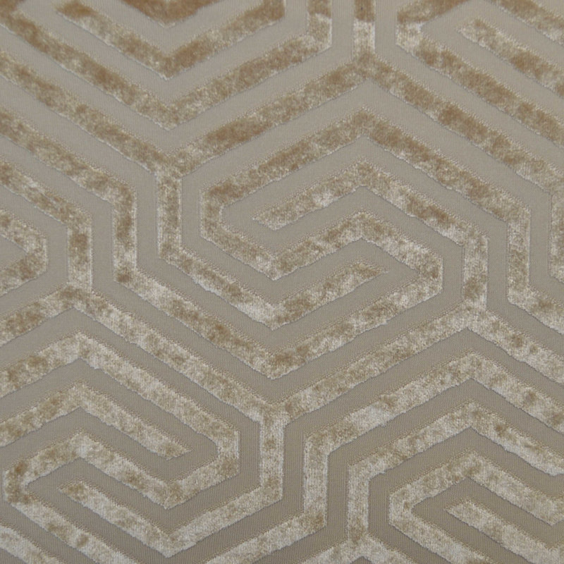Tissu velours géométrique 114 po, Crème, crème