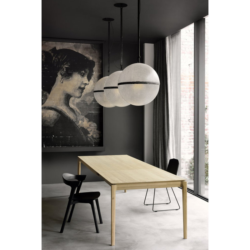 Bok Solid Oak Dining Table, 30"H x 110.2"L x 39.5"W, Black