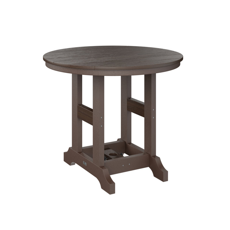 Garden Classic Outdoor Round Dining Table, Brazilian Walnut, Chocolate Brown